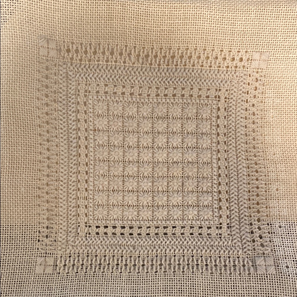 Elegant needlepoint canvas with extra large side canvas. 8 by 8 now.